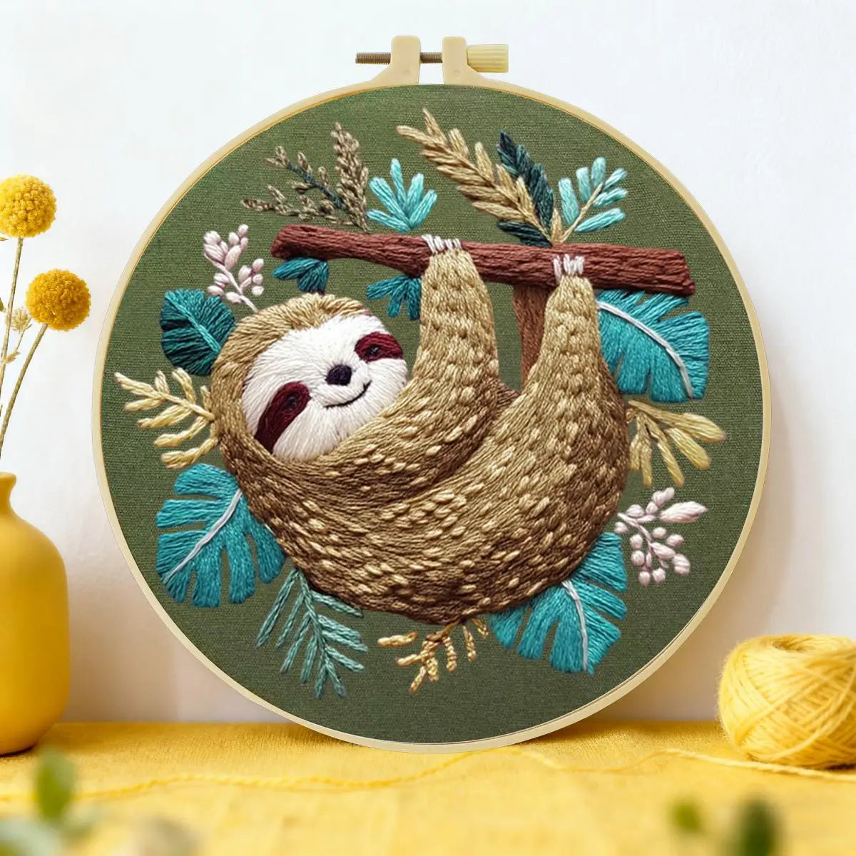 Sloth Embroidery Starter Kit