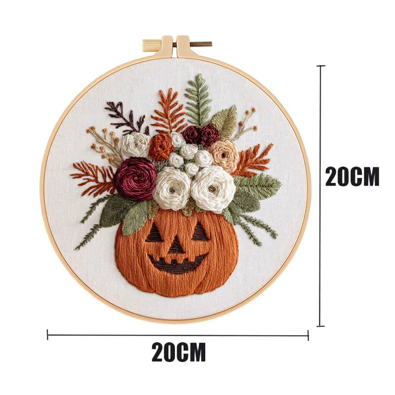 Floral Halloween Embroidery Kit Collection – 4 Designs