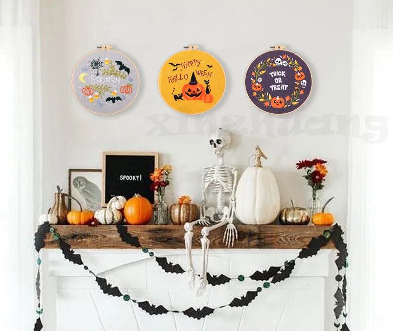 Cute Halloween Embroidery Kit Collection – 6 Designs