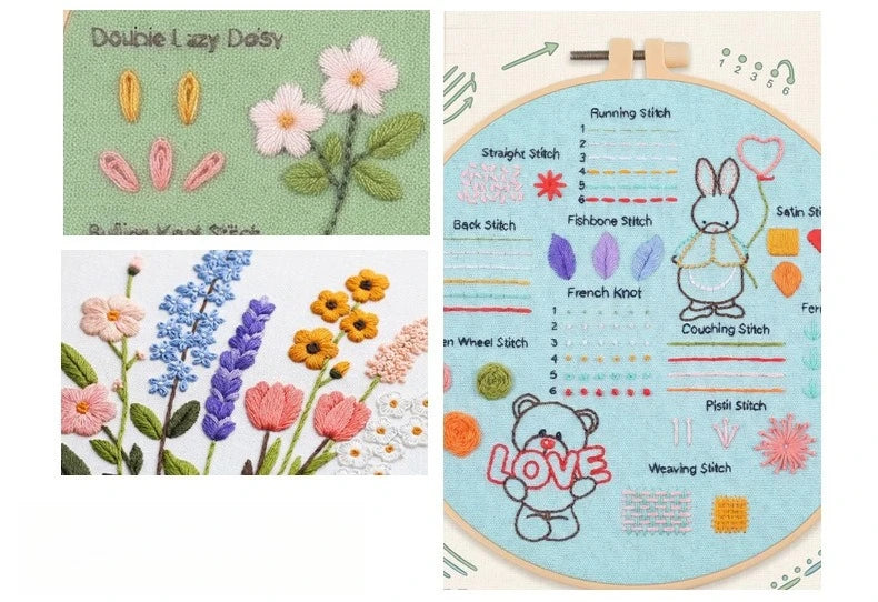 4-Piece Beginner Embroidery Learning Kit Kits For Stitchers