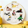 Cute Fashion Cats Embroidery Kit – Kawaii DIY Hand Embroidery Hoop Art Set for Cat Lovers Kits For Stitchers