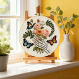 Skeleton Hand Floral Bouquet Embroidery Kit 🦋💐💀 Kits For Stitchers