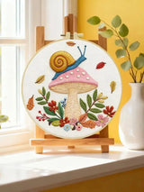 Whimsical Snail & Mushroom Embroidery Kit 🍄🐌 Kits For Stitchers