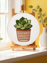Green Succulent Plant Embroidery Kit Kits For Stitchers
