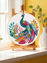 Boho Peacock Embroidery Kit Kits For Stitchers