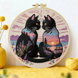 Midnight Soulmates Cat Embroidery Kit Kits For Stitchers
