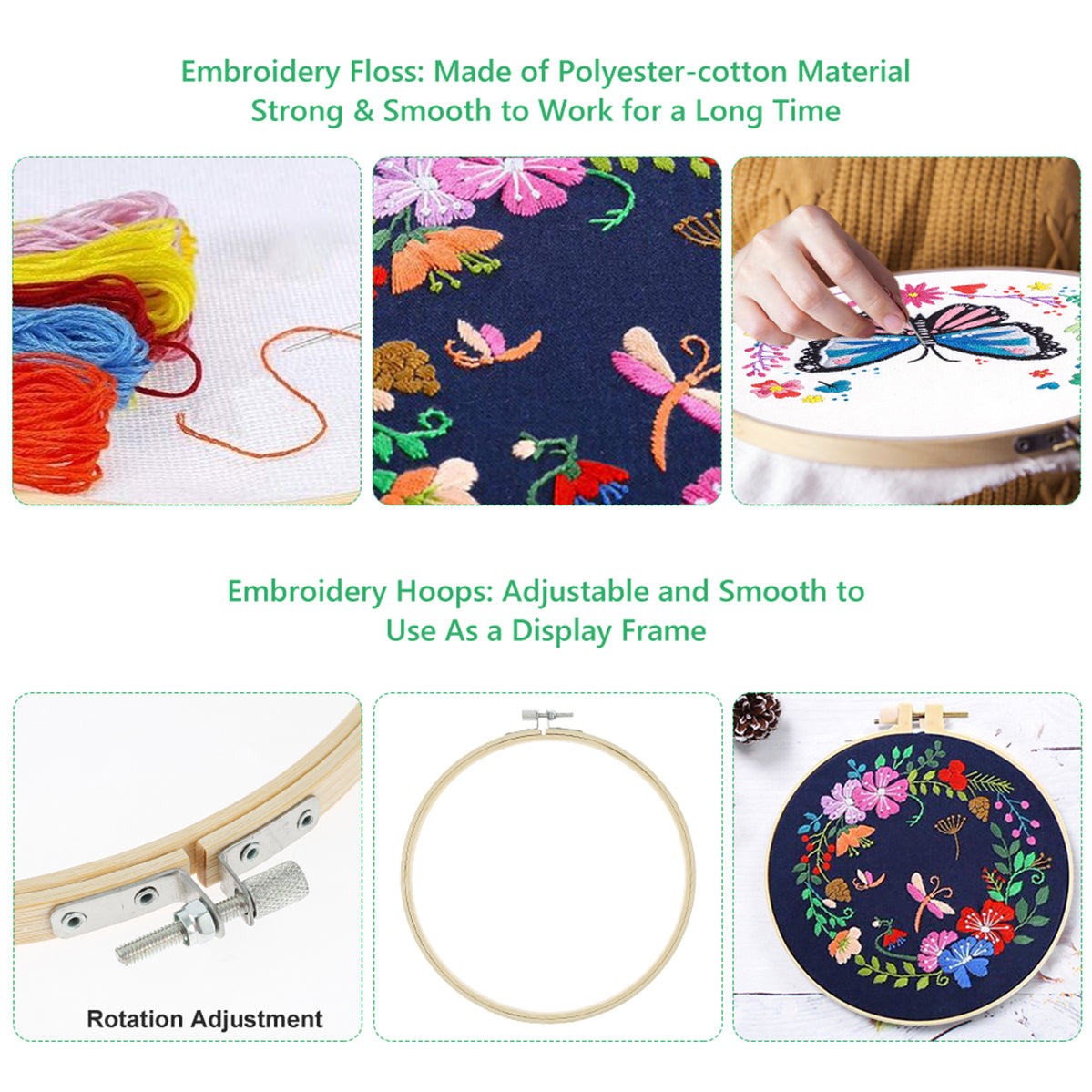 3-Piece Beginner Embroidery Technique Kit Kits For Stitchers