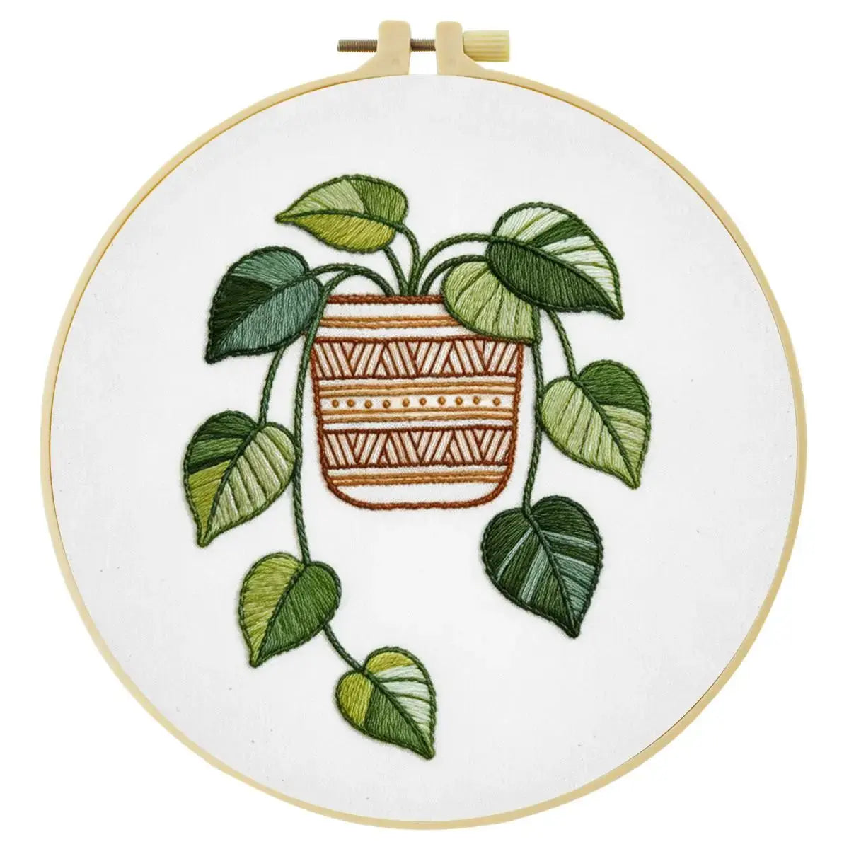 Hanging Pothos Plant Embroidery Kit Kits For Stitchers