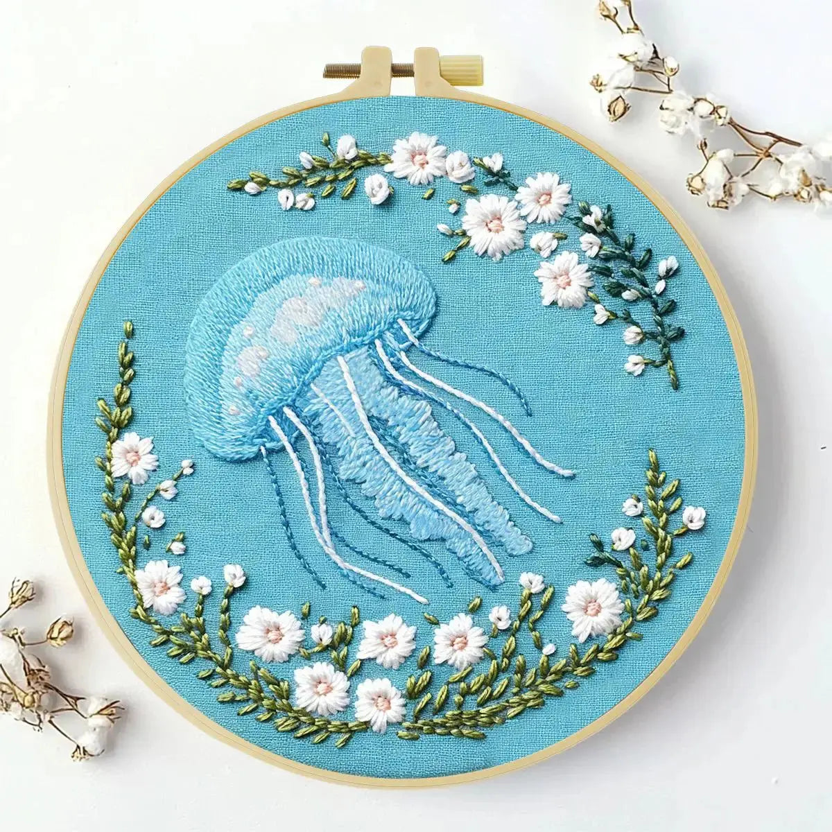 Floral Jellyfish Embroidery Kit Kits For Stitchers