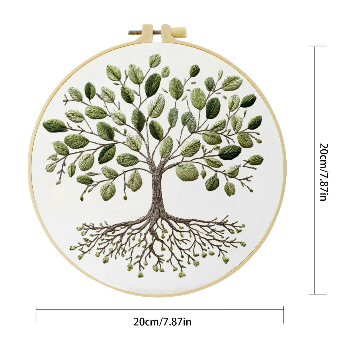 Tree of Life Embroidery DIY Kit – Botanical Nature Beginner Stitching Kit with Hoop, Pattern