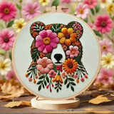 Floral Bear Hand Embroidery Kit The Stichers Heavane
