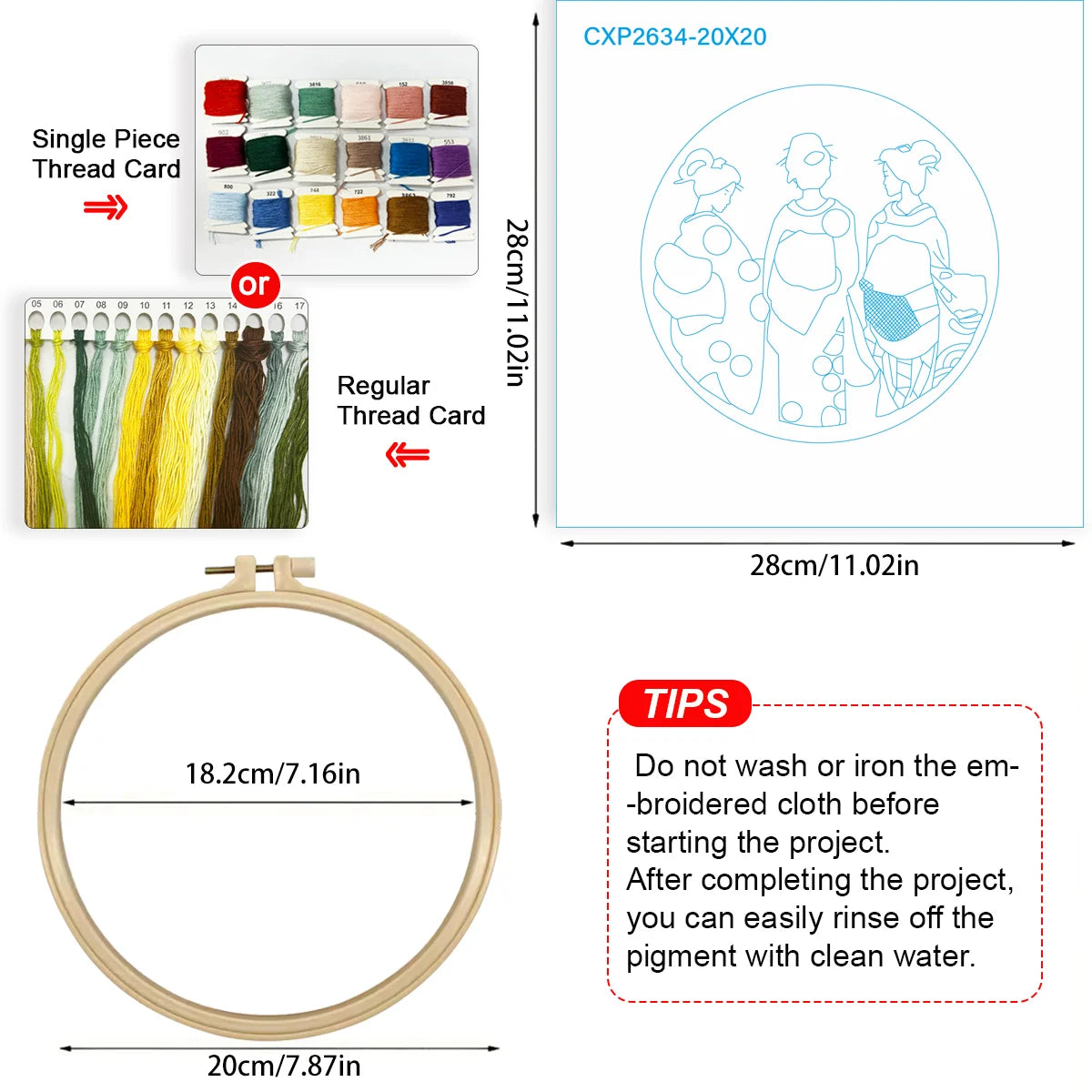 Elegant Geisha Embroidery Starter Kit – DIY Traditional Japanese Sewing Art Set for Beginners