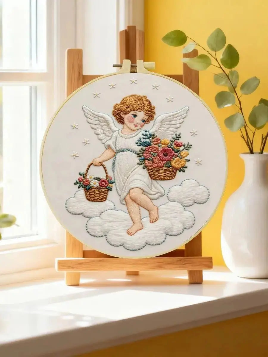 Floral Angel Embroidery Kit Kits For Stitchers