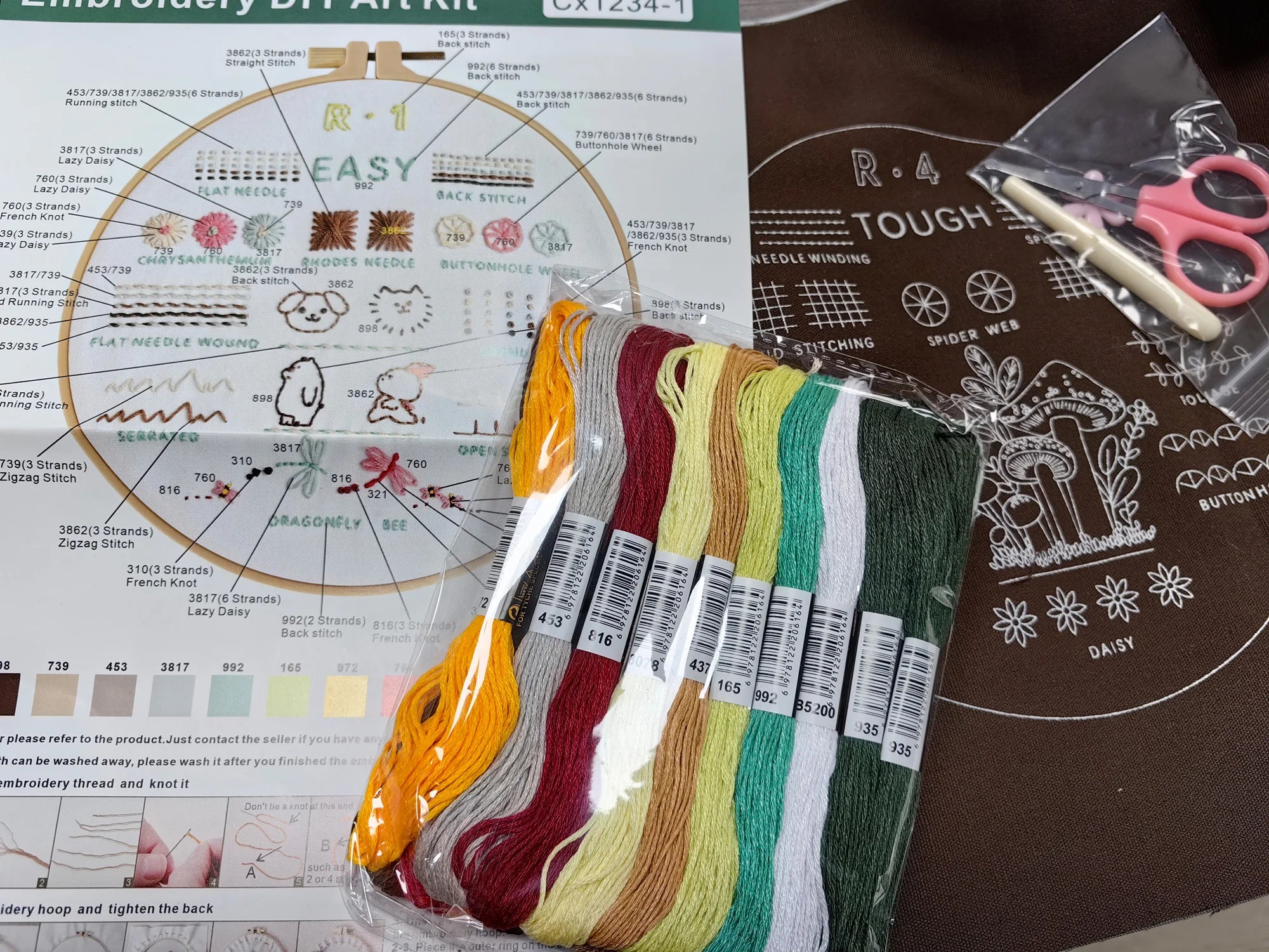 4-Stage Beginner Embroidery Learning Kit Kits For Stitchers