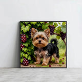 Yorkie Among Vineyard Grapes Cross Stitch Kit 🍇🐶💜✨ Kits For Stitchers