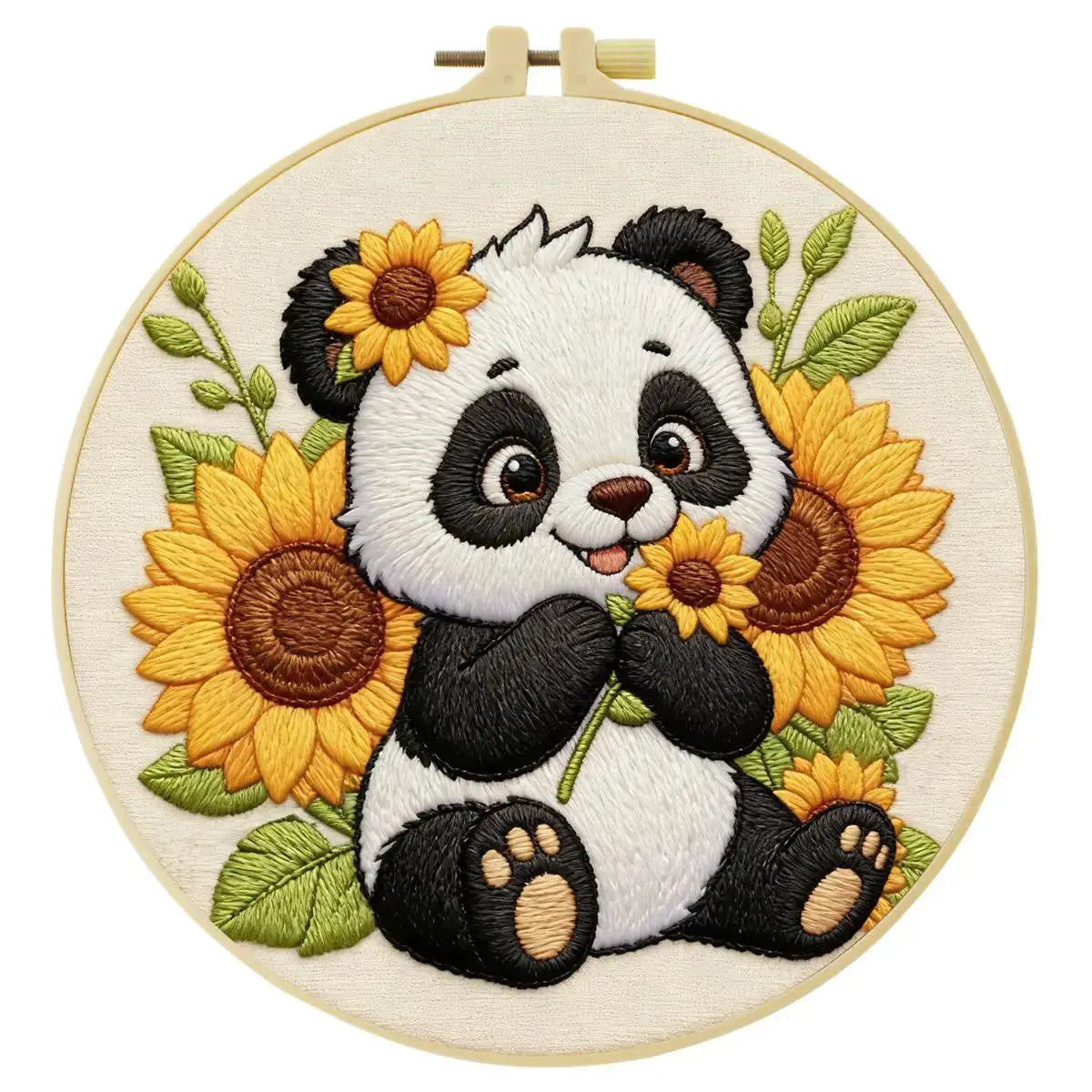 Sunflower Panda Embroidery Kit 🌻🐼 Kits For Stitchers