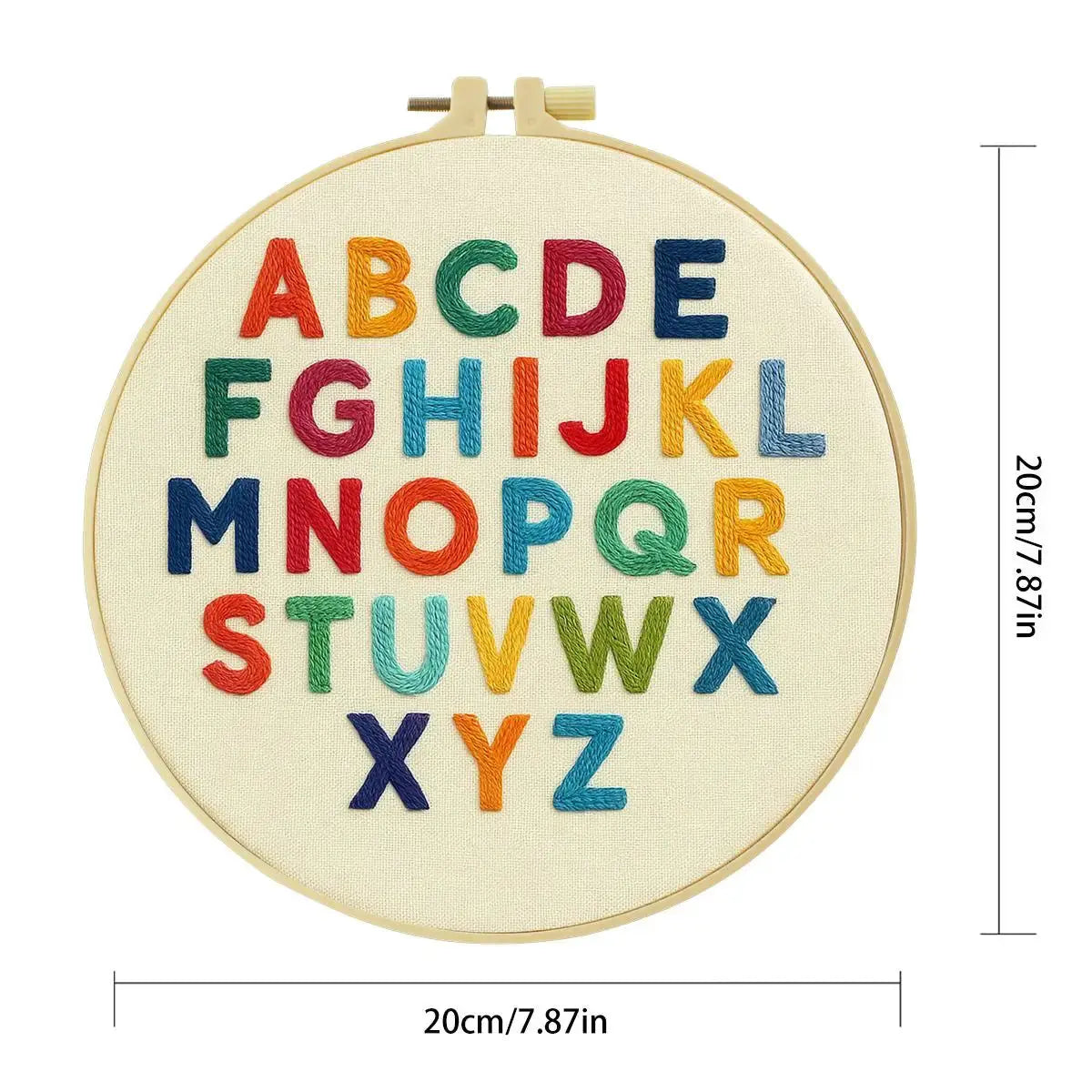 Alphabet Learning Embroidery Kit – Colorful ABC DIY Hand Embroidery Hoop Art Set Kits For Stitchers