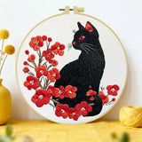 Flower Cat Embroidery Kit