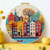 Colorful Cityscape Embroidery Starter Kit – DIY European Street Sewing Art Set for Beginners Kits For Stitchers