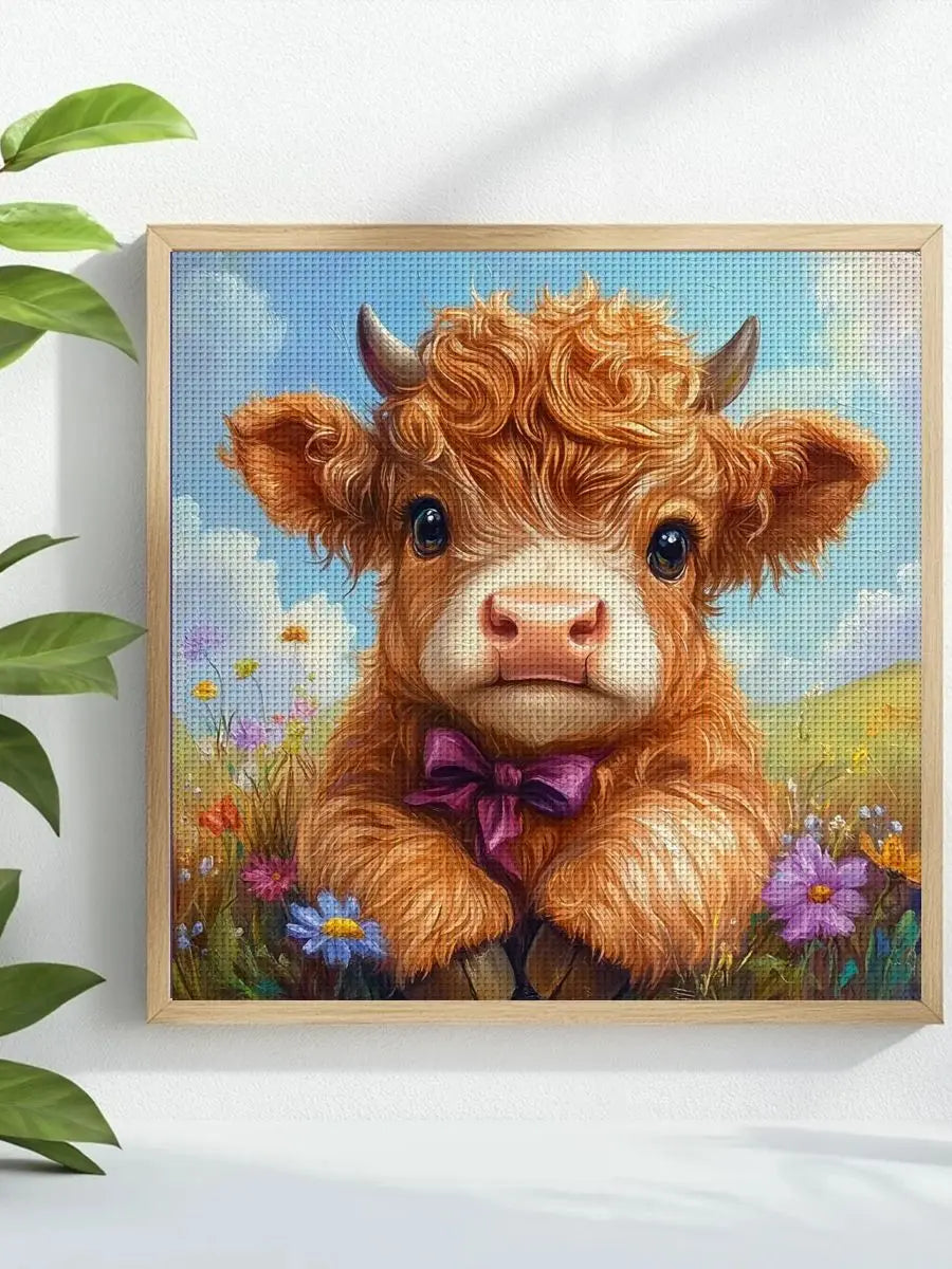 Cute Highland Cow Cross Stitch Kit ๐ฎ๐ธ๐โจ