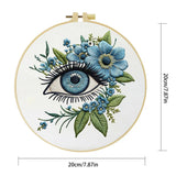 Blue Evil Eye Embroidery Kit for Beginners – DIY Floral Hand Embroidery Hoop Set