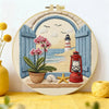 Coastal Lighthouse Embroidery Kit for Beginners – DIY Beach Hand Embroidery Hoop Set Kits For Stitchers