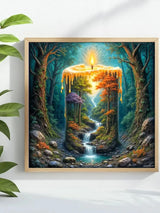 Enchanted Forest Candle Cross Stitch Kit 🕯️🌲✨🧵
