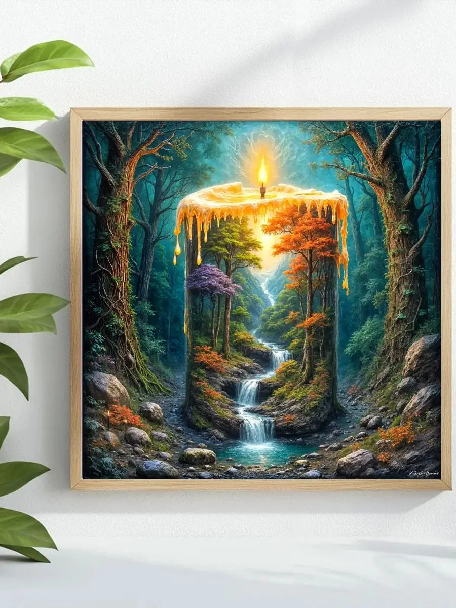 Enchanted Forest Candle Cross Stitch Kit 🕯️🌲✨🧵