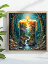 Enchanted Forest Candle Cross Stitch Kit 🕯️🌲✨🧵 Kits For Stitchers