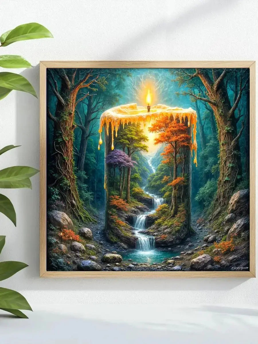 Enchanted Forest Candle Cross Stitch Kit 🕯️🌲✨🧵 Kits For Stitchers