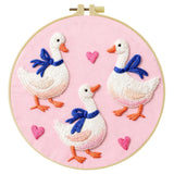Cute Goose Family Embroidery Kit – DIY Animal Hoop Art for Beginners & Kids Craft Lovers