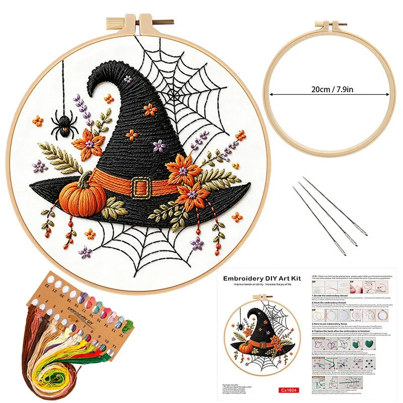 Floral Sugar Skull Embroidery Kit – Set of 3
