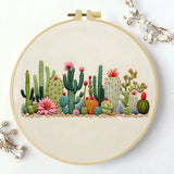 Cactus Garden Embroidery Kit – DIY Succulent Desert Hoop Art for Beginners & Plant Lovers
