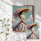 Floral Hat Lady Cross Stitch Kit ๐ธ๐๐งต