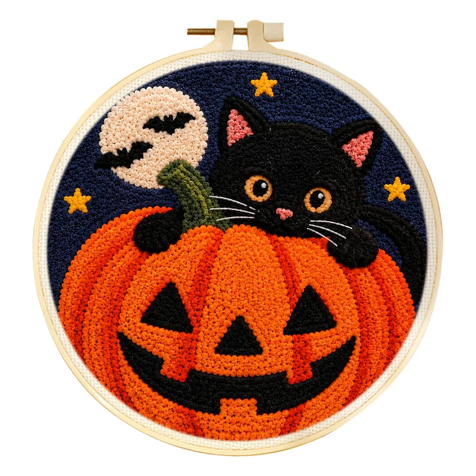 Cute Halloween Characters Embroidery Kit Collection – 6 Designs