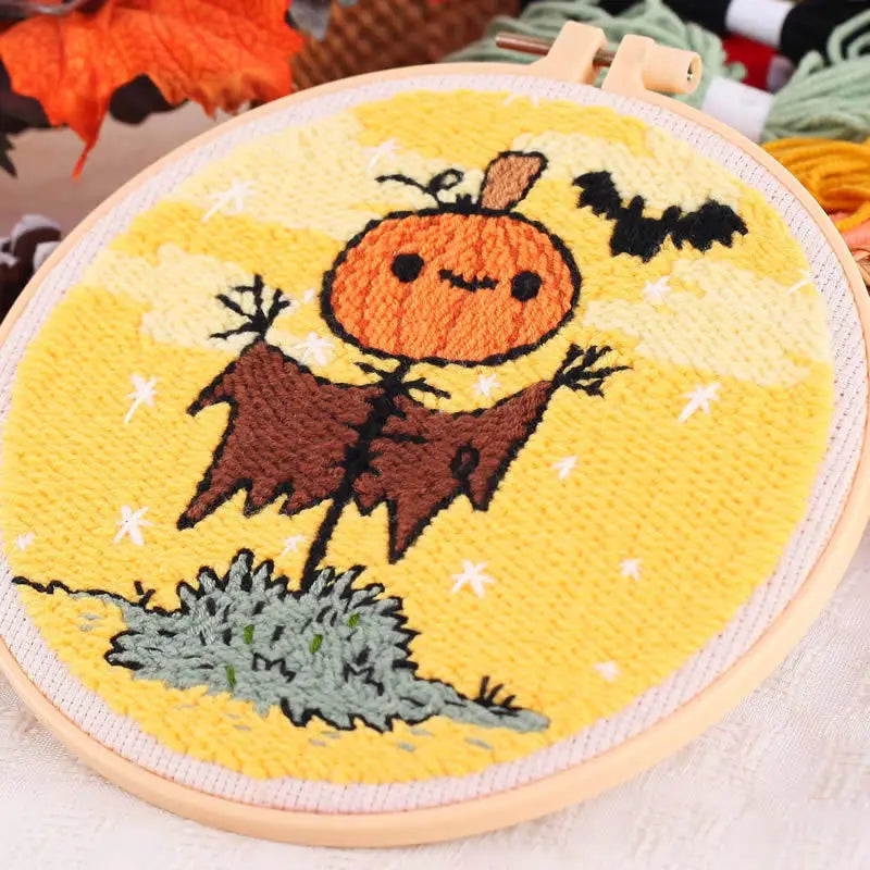 Cute Halloween Pumpkins & Ghosts Embroidery Kit – Set of 3