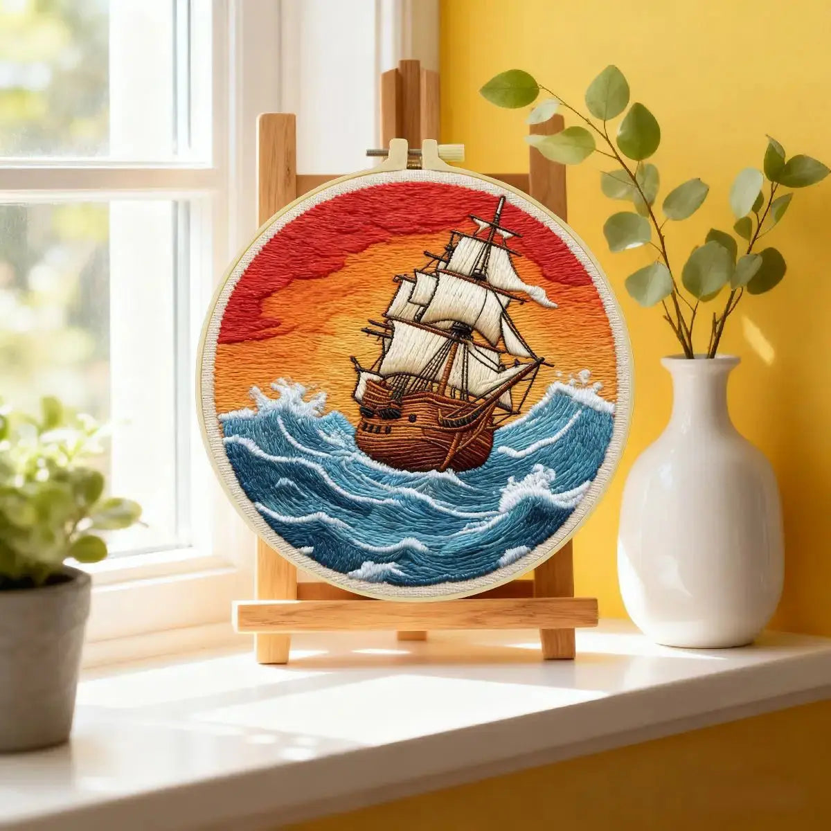 Vintage Sailing Ship Embroidery Kit Kits For Stitchers