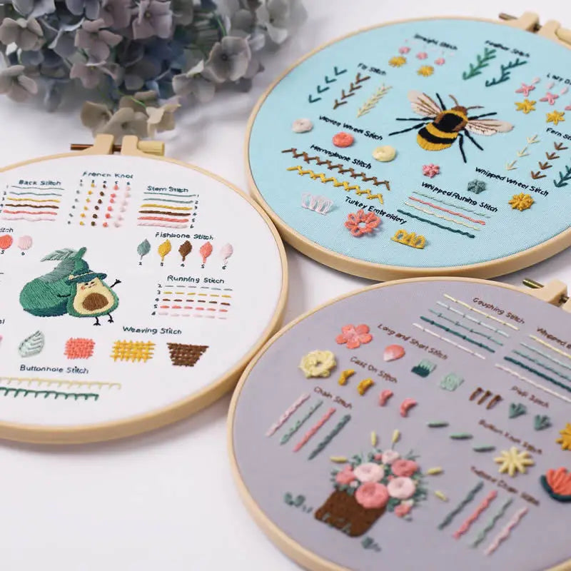 3-Piece Beginner Embroidery Practice Kit Kits For Stitchers