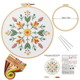 3-Piece Beginner Floral Embroidery Kit Set Kits For Stitchers