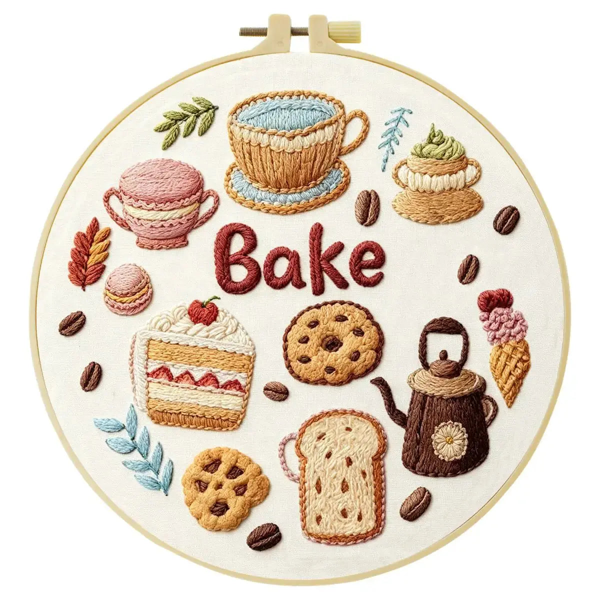 Cozy Bake & Coffee Embroidery Kit Kits For Stitchers