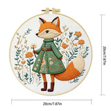 Fox Embroidery Kit for Beginners – DIY Woodland Animal Hand Embroidery Hoop Set