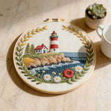 Lighthouse Seaside Hand Embroidery Kit The Stichers Heavane