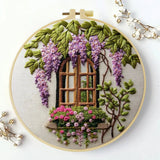 Windows & Flowers Hand Embroidery Kit The Stichers Heavane