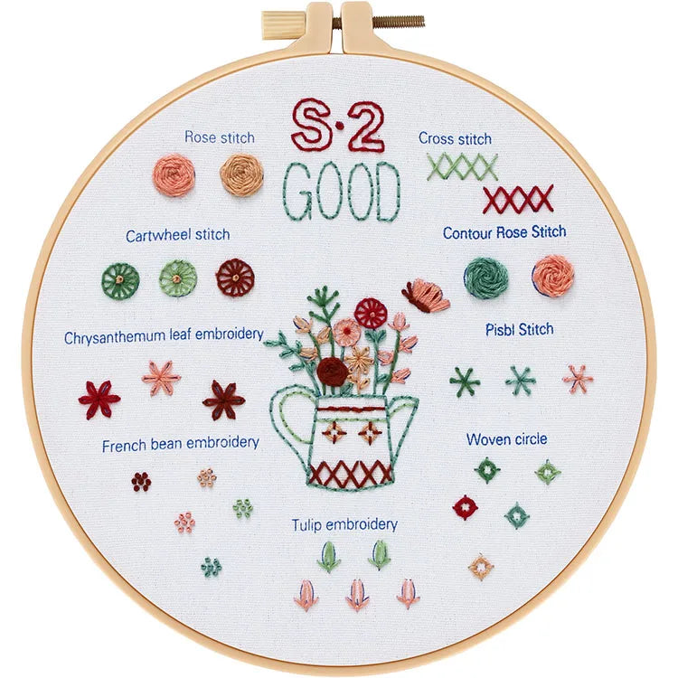 3-Piece Beginner Embroidery Starter Kit Kits For Stitchers