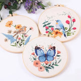 Bird & Butterfly Hand Embroidery Kit The Stichers Heavane