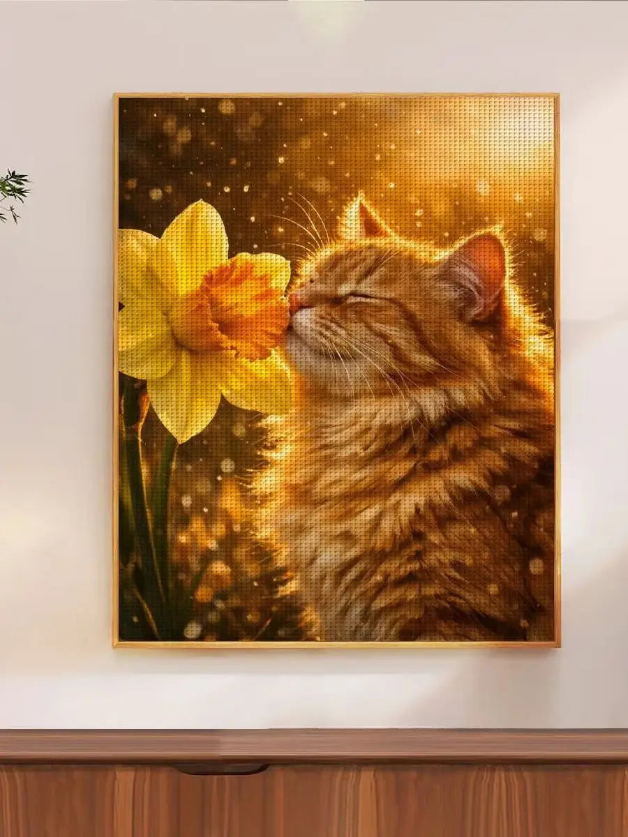 Sunlit Kitten Cross Stitch Kit 🐱🌼🧵✨