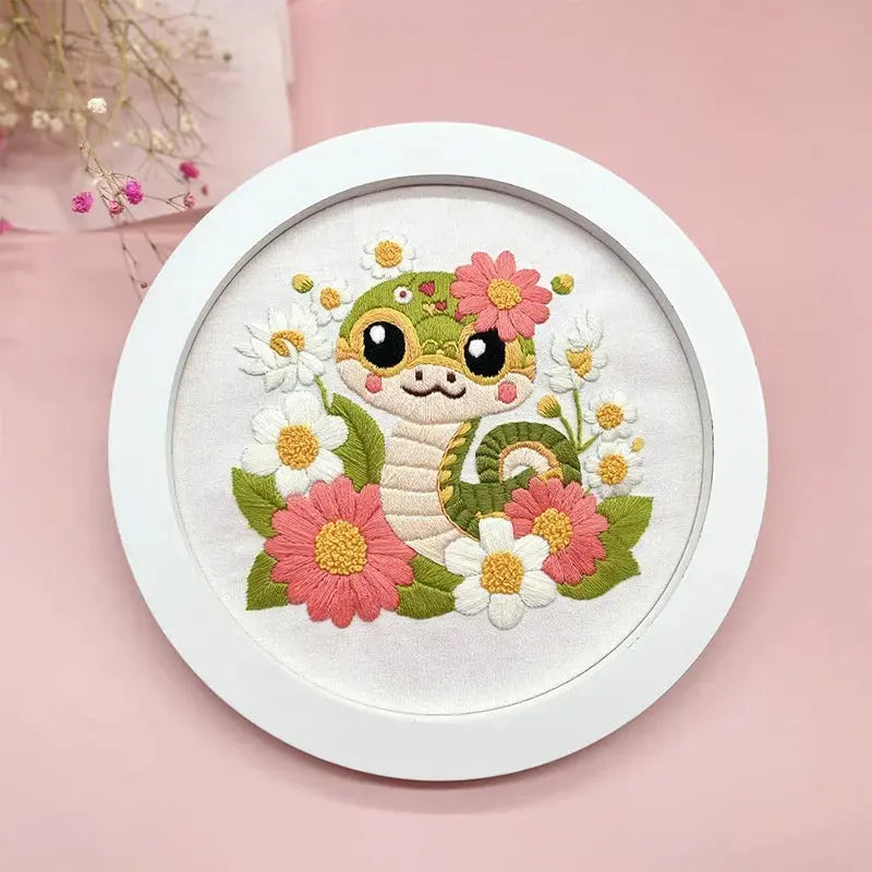 Snake Hand Embroidery Kit The Stichers Heavane