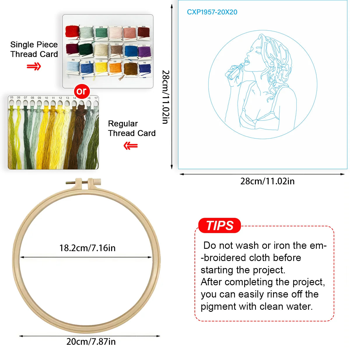 Red Lipstick Embroidery Kit 💄🧵