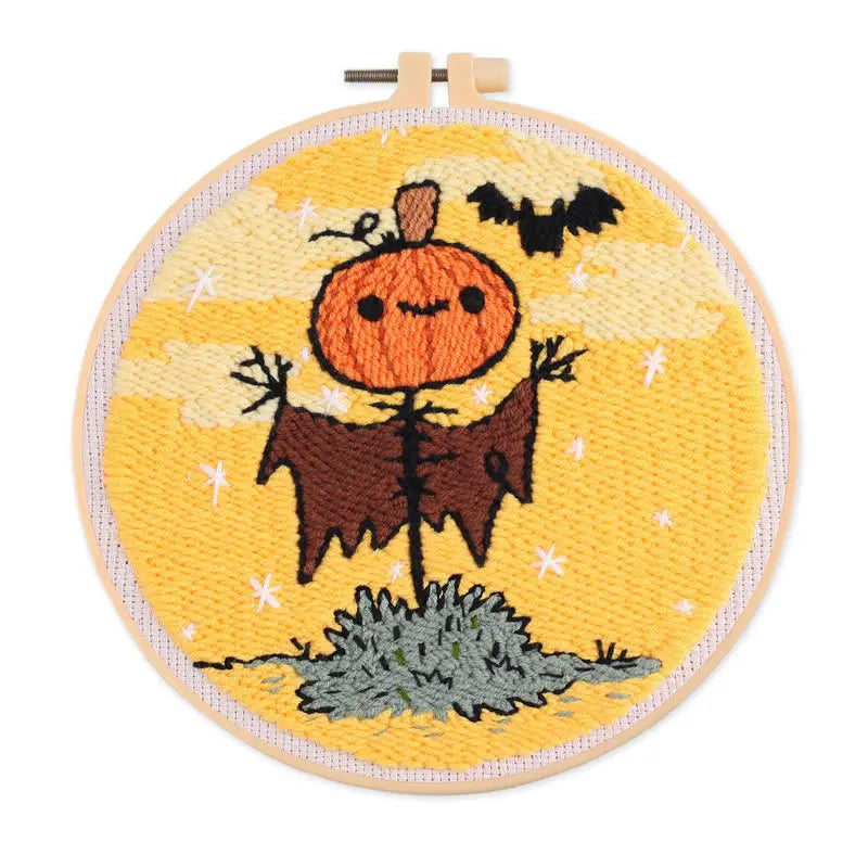 Cute Halloween Pumpkins & Ghosts Embroidery Kit – Set of 3