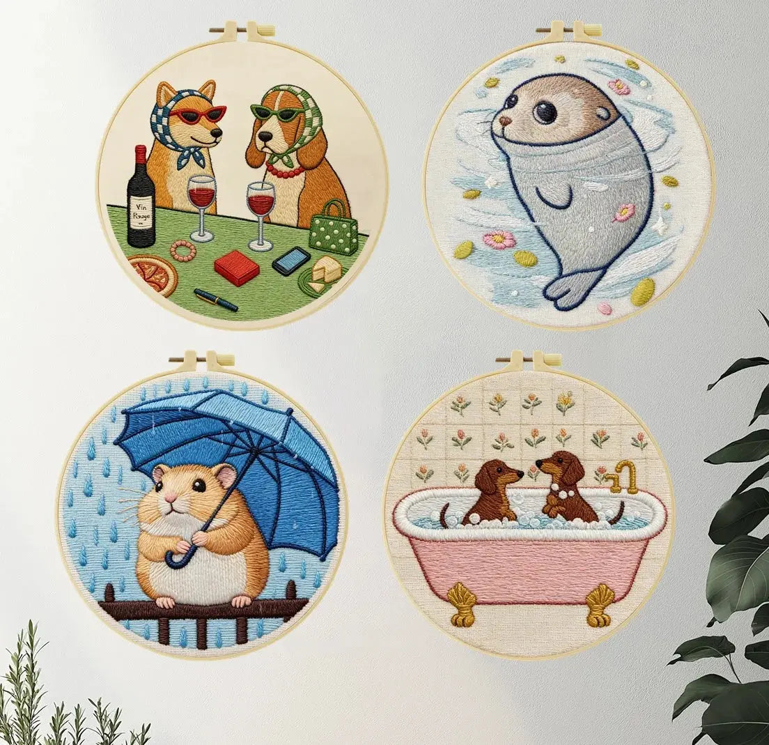 Dachshund’s Midnight Snack Embroidery Kit Kits For Stitchers